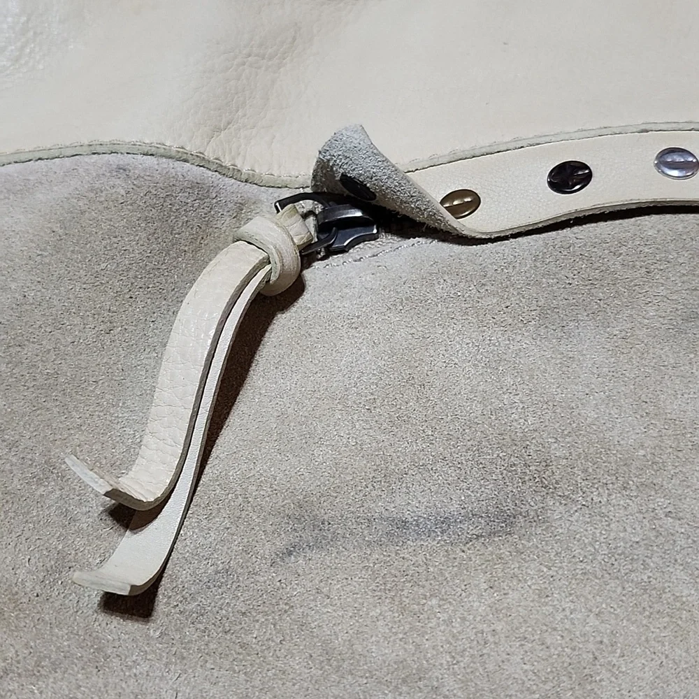 FREE PEOPLE VALENCIA STUDDED LEATHER SLOUCHY BUCKET TOTE BAG